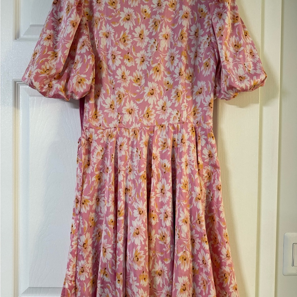 Charles Henry Pink Floral Wrap Mini Dress - Picture 14 of 14